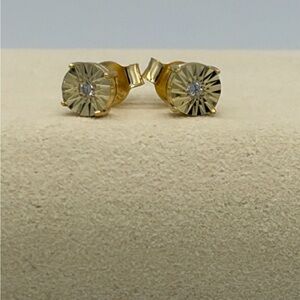 14K Yellow Gold Mossionite Diamond Stud Earrings – 0.30 CTW •NWT